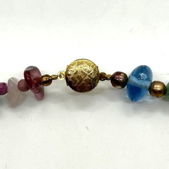 Cloisonné Bead Necklace with Multicolor Natural Stone & Glass and Bracelet - Picture 7 of 16